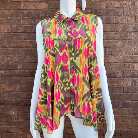 Zac and Rachel Sheer Blouse Sz XL - Picture 1 of 9